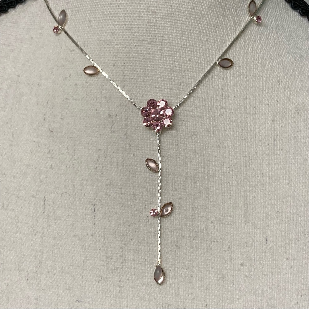 Vintage bundle (2) Claires necklaces. Silver tone with pink, & pink/mauve